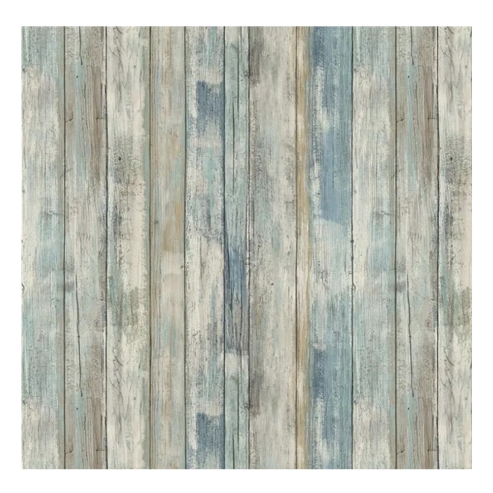 Blue Distressed Wood Wallpaper